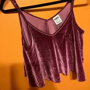 Velvet medium Victoria secret Pink cropped top tank top loose fitting
